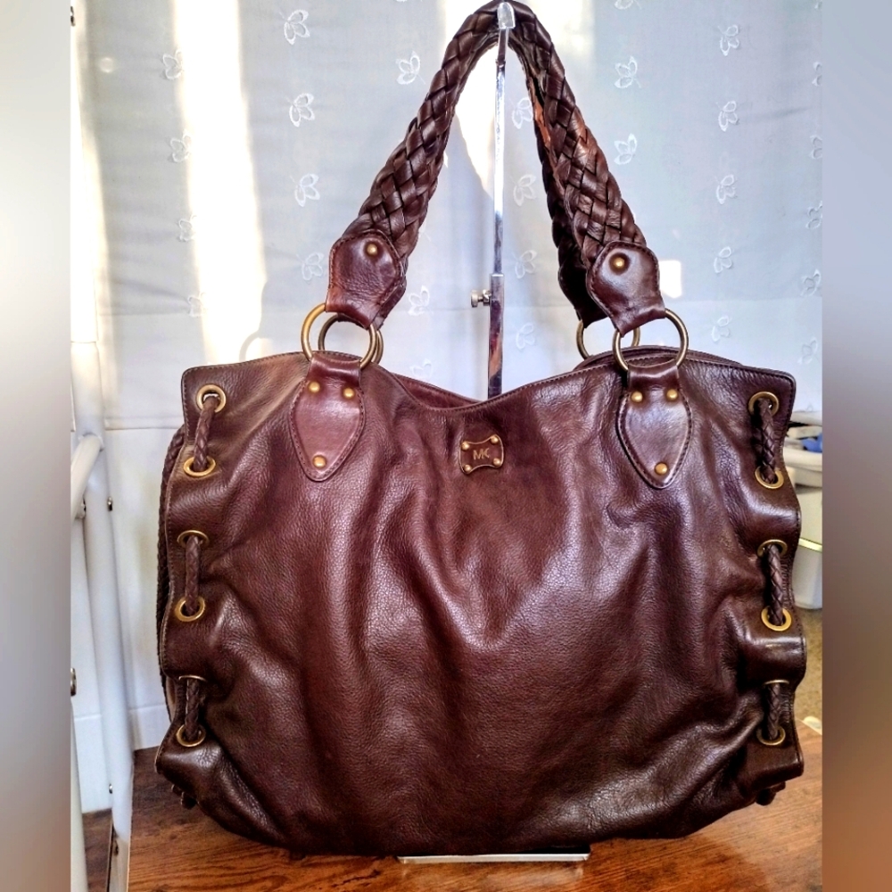 Vintage Michael Kors Brown Leather Hobo Bag